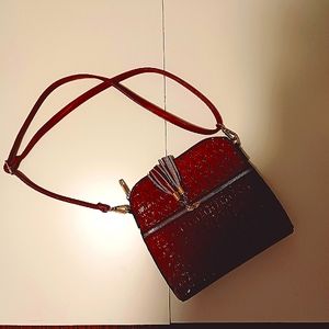 Red, leather like purse